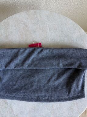 SHEIN Charcoal Gray Ribbed Strapless Crop Top